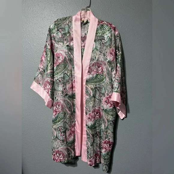 Vtg Victoria's Secret Gold Label Short Robe Inside Belt & Pockets OS EUC - Picture 1 of 6